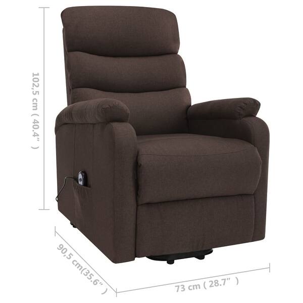 vidaXL Power Lift Massage Recliner Brown Fabric - 28.7" x 35.6" x 40.4"