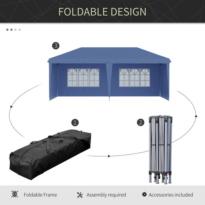 10' x 20' Pop Up Canopy Tent with 4 Sidewalls