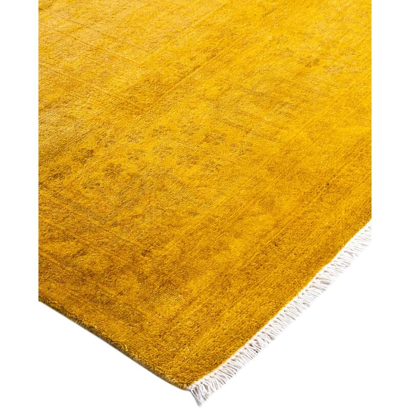 Overdyed One-of-a-Kind Hand-Knotted Area Rug - Yellow - 8' 2" x 10' 4"