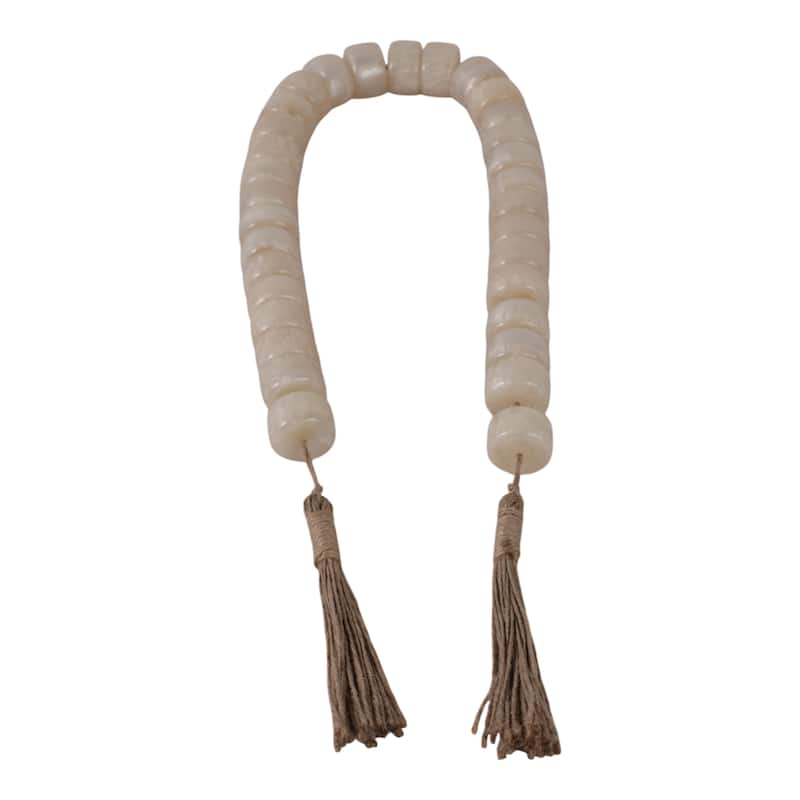 Resin Jute Decorative Beads Tassel Accents Featuring Woven Detailing