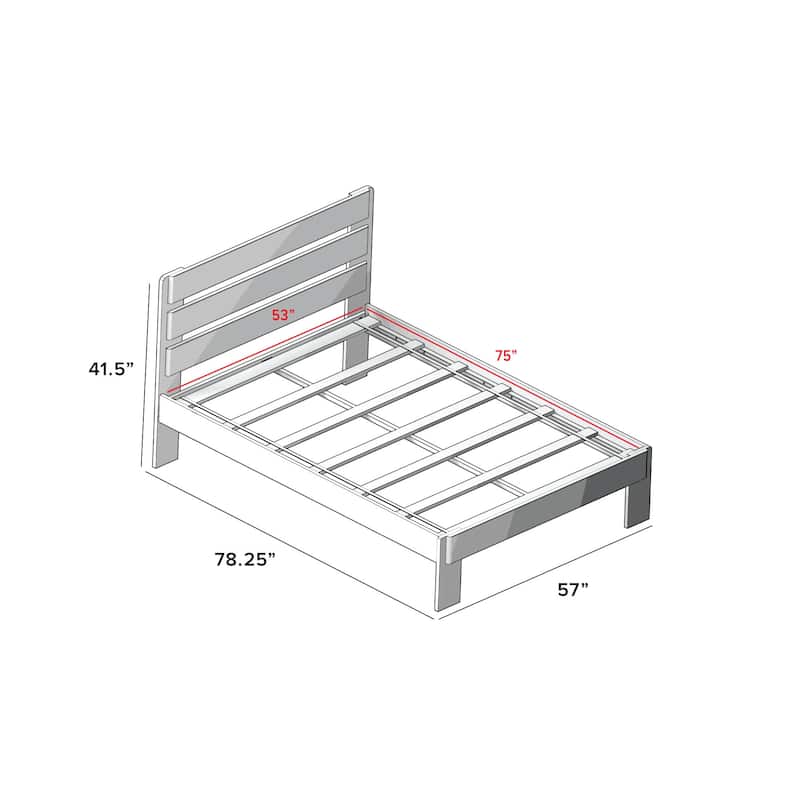 Max and Lily Farmhouse Full Bed w/ Plank Headboard and Storage Drawers