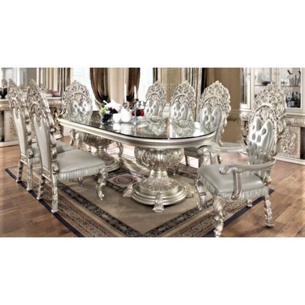 MAGNISY HAND CARVED EUROPEAN DINING TABLE SEt Bed Bath & Beyond