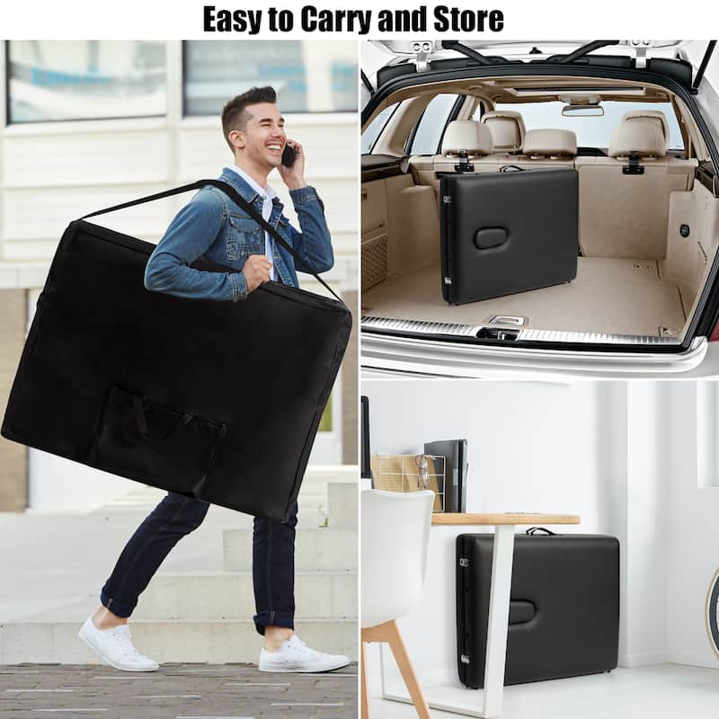 Costway 84''L Portable Massage Table Adjustable Facial Spa Bed Tattoo