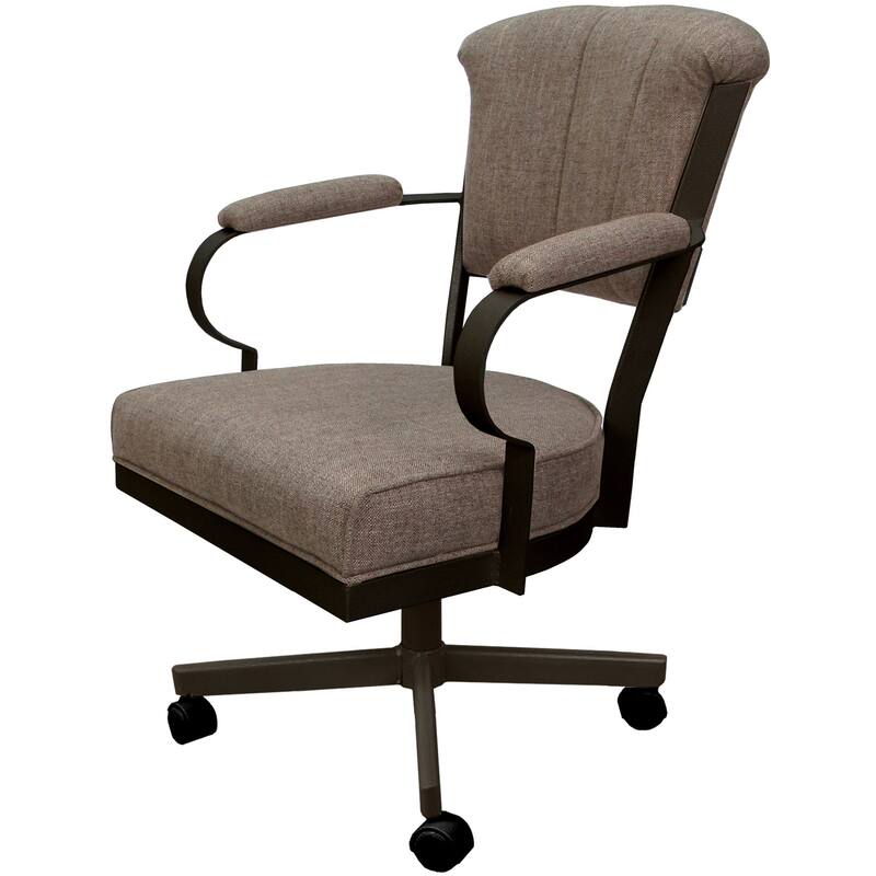 Miami Swivel Metal Caster Chair on Reading Base - 18" High Seat - Basin Beige - Brown
