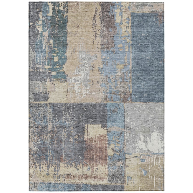 HomeRoots Abstract Transitional Rectangle Outdoor Rug