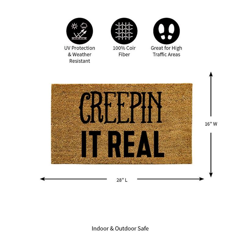 16 in. x 28 in. Coir Halloween Greeting "Creepin It Real" Door Mat
