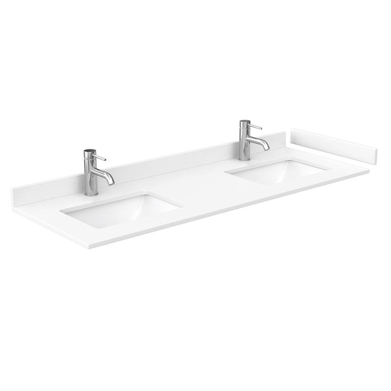 Deborah 60-inch Double Vanity, Cultured Marble Top, 58-inch Mirror