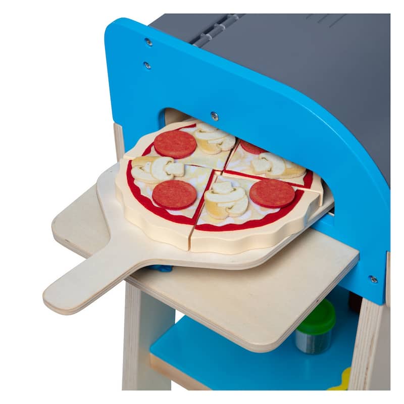 Melissa & Doug Wooden Deluxe Barbecue Grill, Smoker and Pizza Oven Play Food Toy