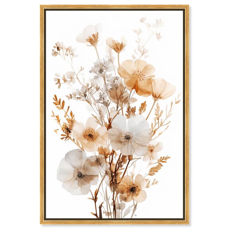 Parchment Petals Canvas by Art Remedy - Gold - 10" x 15"