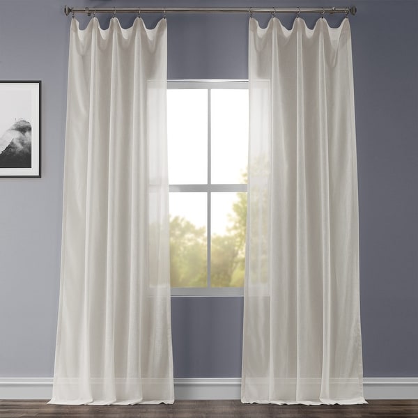 Exclusive Fabrics Gardenia Faux Linen Sheer Curtain Panel. Opens flyout.