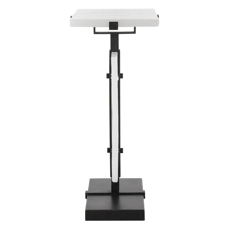 Bubble Glass Accent End Table - 24" - Bronze and White