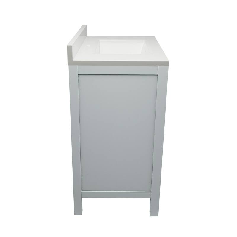Nevado 25 in. W x 19 in. D x 36 in. H Bath Vanity in with White Cultured Marble Top Single Hole