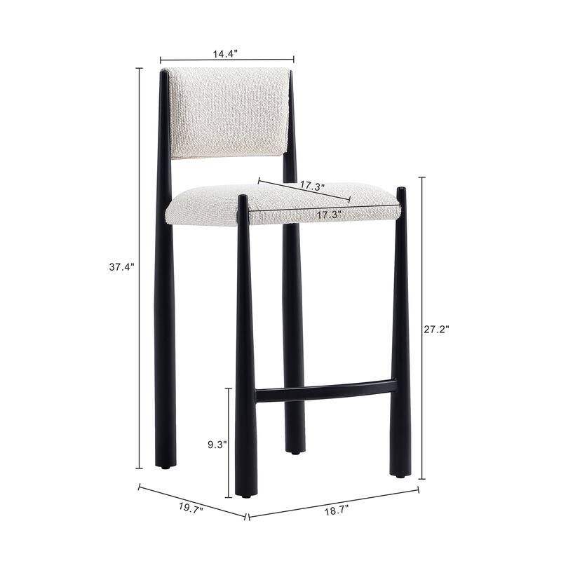 Manhattan Comfort Lennor Metal Boucle Counter Stool