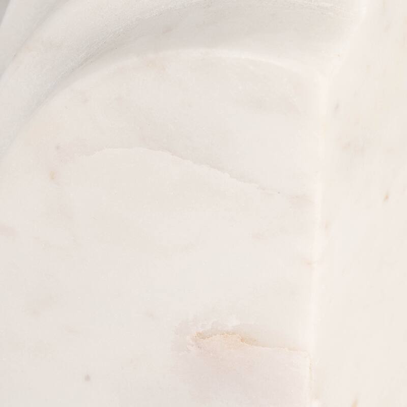 Modern Marble Rainbow Bookends for Home Library Decor - 6", White - 6.0"