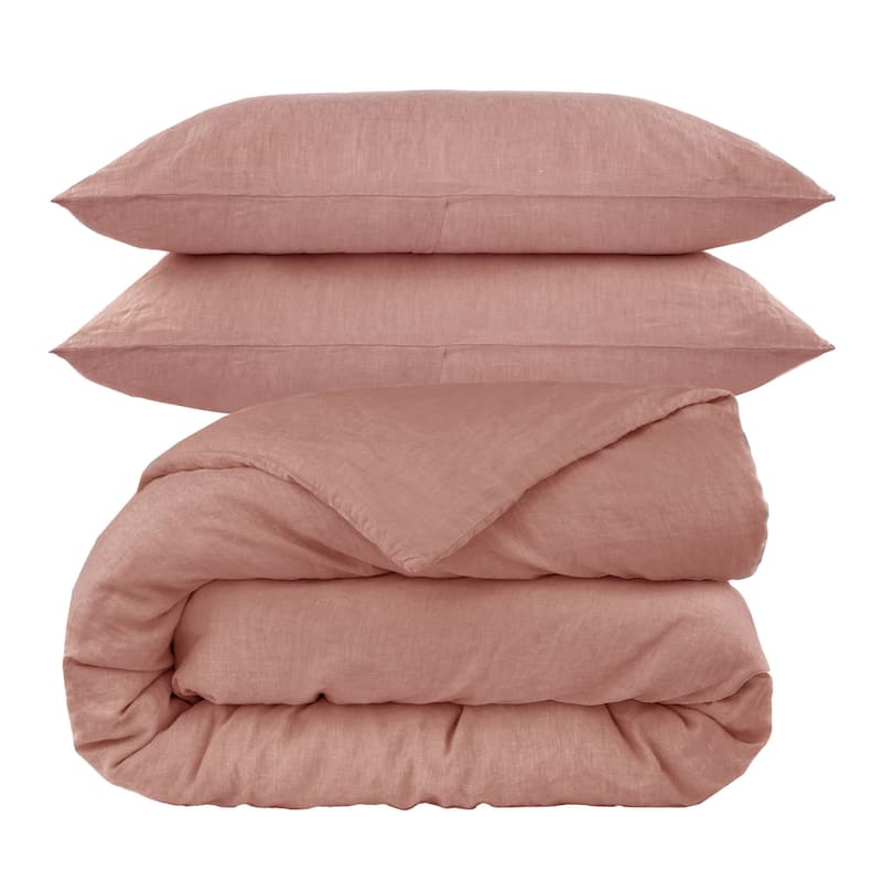 100% French Linen Duvet Cover & Sham Set by BOKSER HOME