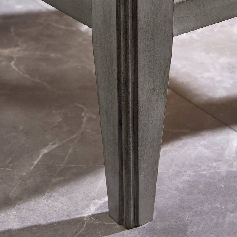 Laurent Narrow Solid Wood Side End Table with Shelf