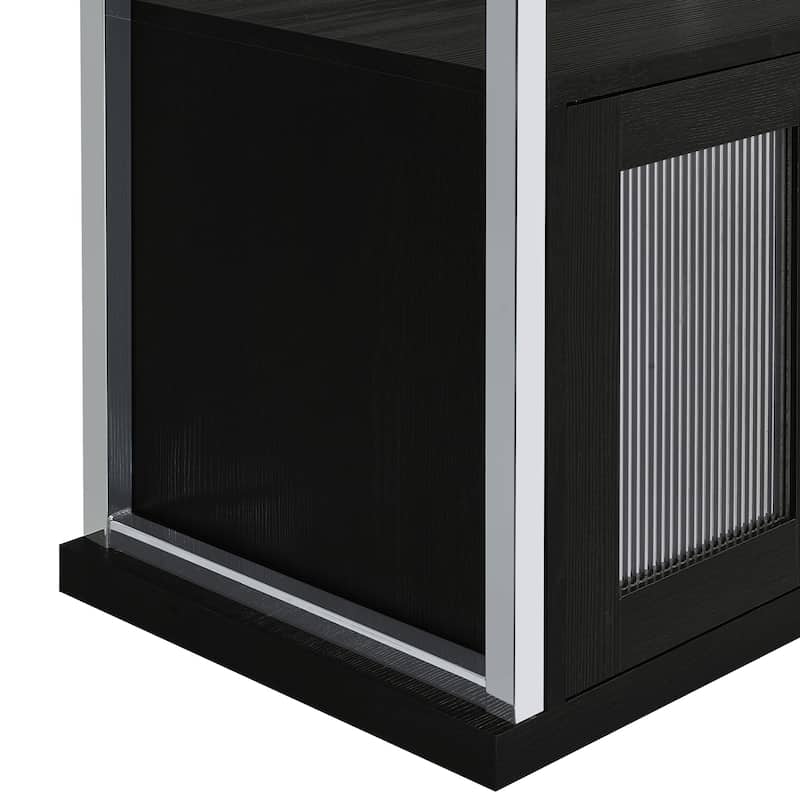 Risley 2-door Circular LED Home Bar with Wine Storage