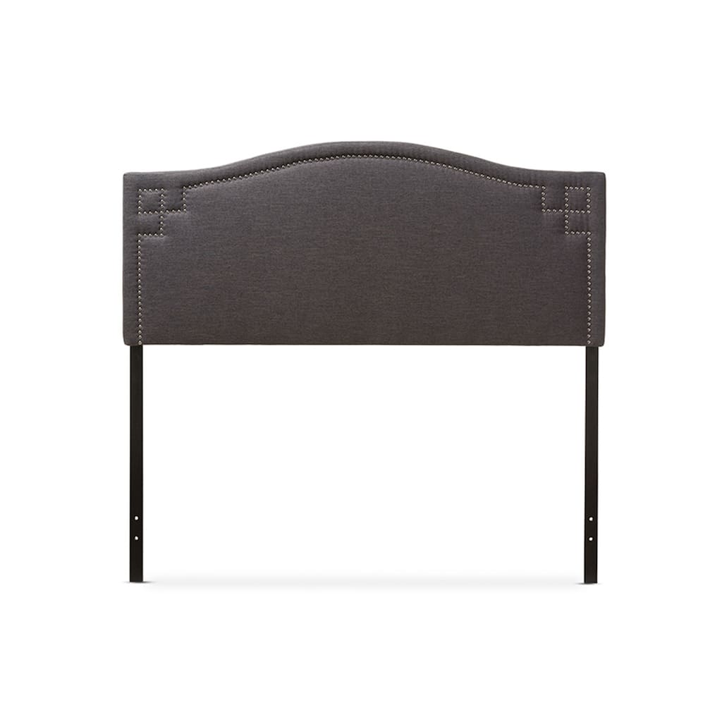 Glamorous Upholstered Fabric Headboard with Nailhead Detailing and Adjustable Height for a Luxurious Bedroom