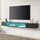 preview thumbnail 4 of 11, FITUEYES Floating Wall Mounted TV Console Storage Shelf Modern TV Stand Media Console, Walnut DS211802WW - 70''