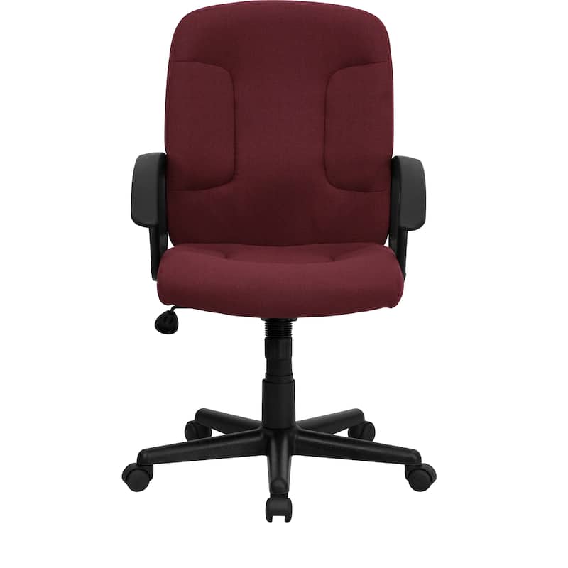 Mid-Back Fabric Executive Swivel Office Chair with Nylon Arms