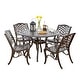 preview thumbnail 2 of 7, Hallandale Sarasota Aluminum Dining Set by Christopher Knight Home