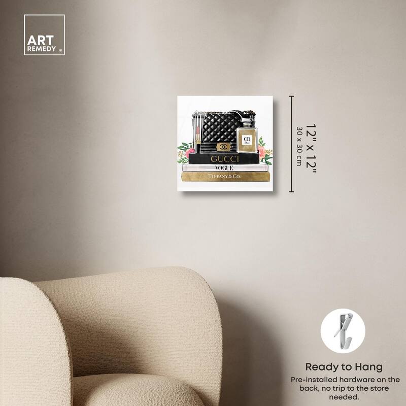 Luxury Paris Handbag and Books Acrylic by Art Remedy, Ready to Hang