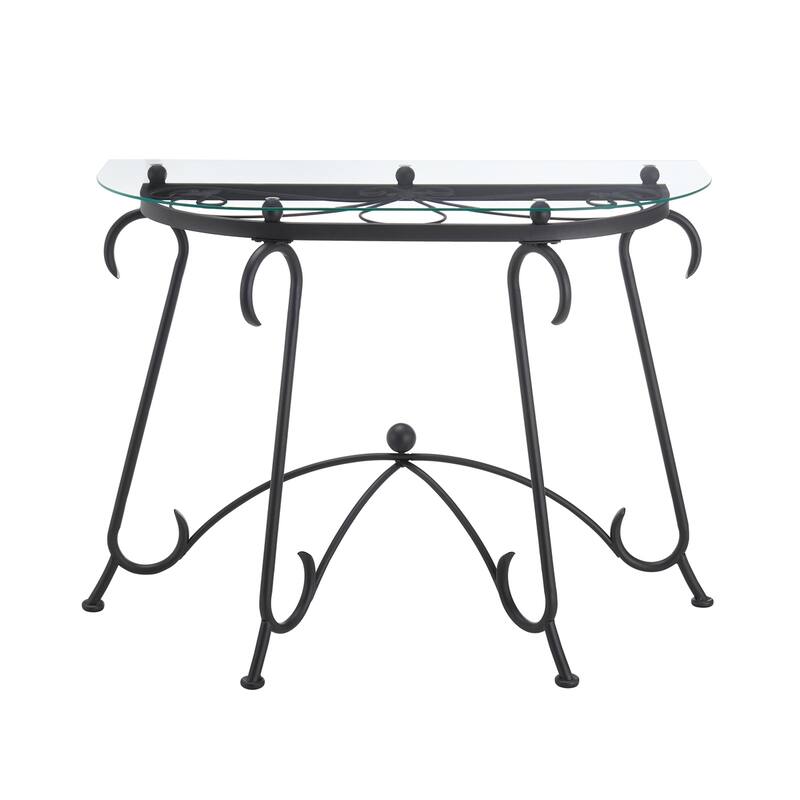 Tempered Glass Surface Console Coffee Table with Sturdy Construction