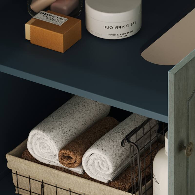 30 Inch Vintage Rectangle Bathroom Vanity with Ceramic Sink