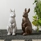preview thumbnail 13 of 55, Glitzhome MgO Standing Rabbit Bunny Garden Yard Statue Indoor Figurines
