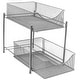 preview thumbnail 1 of 4, 2 Tier Organizer Baskets with Mesh Sliding Made of Steel (Silver)