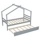 preview thumbnail 11 of 10, Kids Toddler Bed Twin House Bed with Trundle, Grey