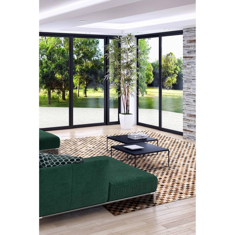 ECARPETGALLERY Handmade Cowhide Patchwork Brown Leather Rug - 8'0 x 10'0