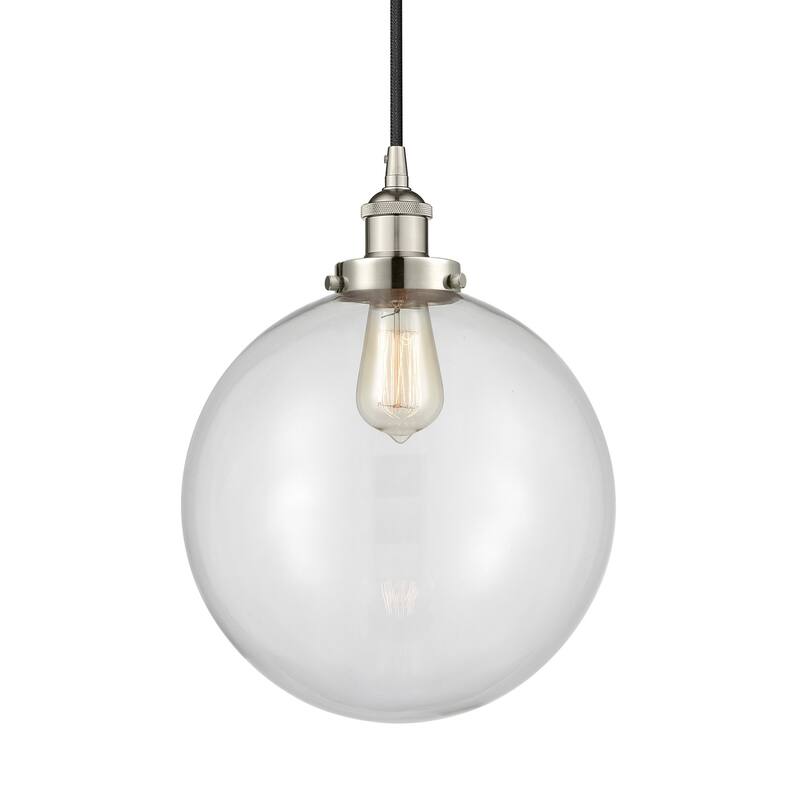 Innovations Lighting 616-1PH-16-12 Beacon Pendant Beacon 12" Wide - Polished Nickel / Clear