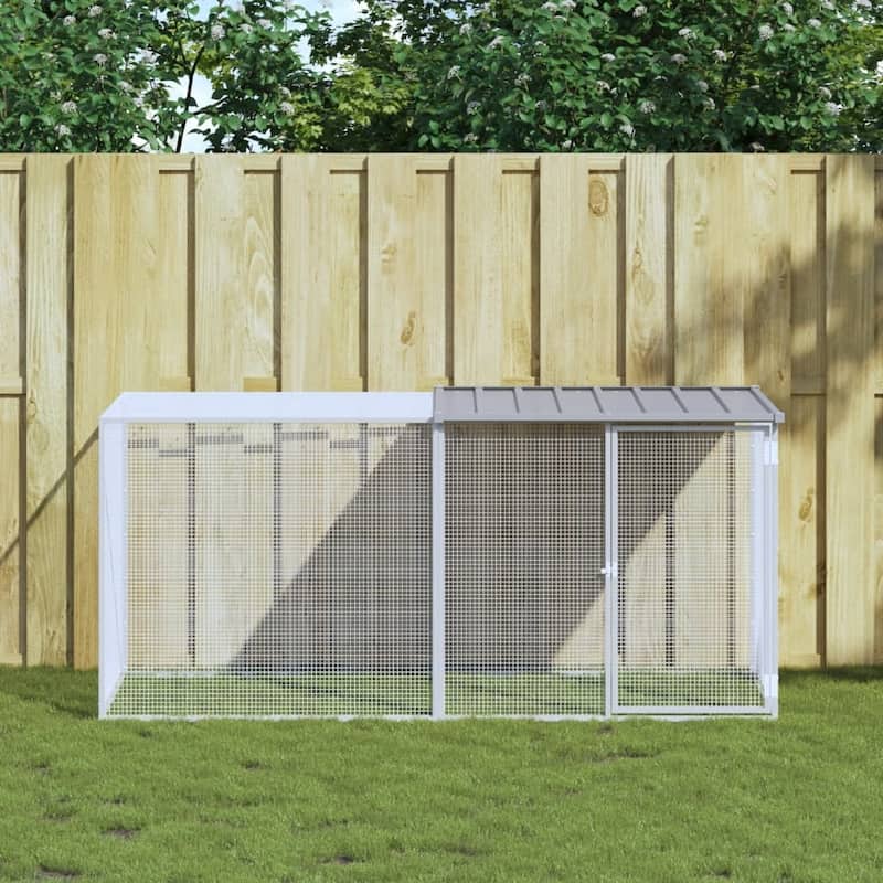 vidaXL Chicken Cage with Roof Light Gray/Anthracite multisize Galvanized Steel