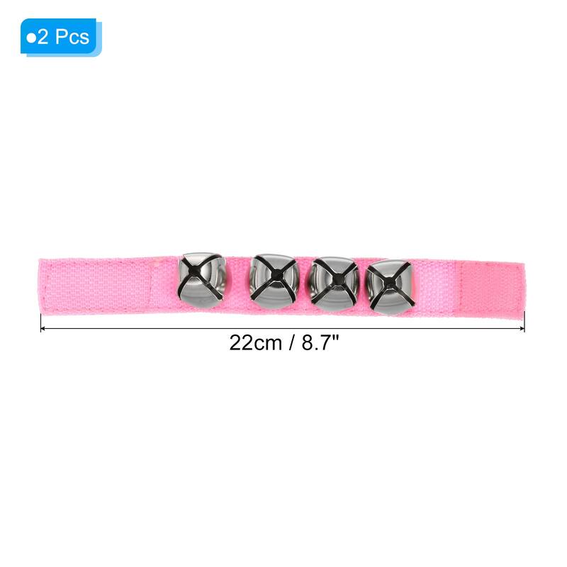 2pcs Wrist Bells, Jingle Bells Ankle Percussion Instruments - Pink