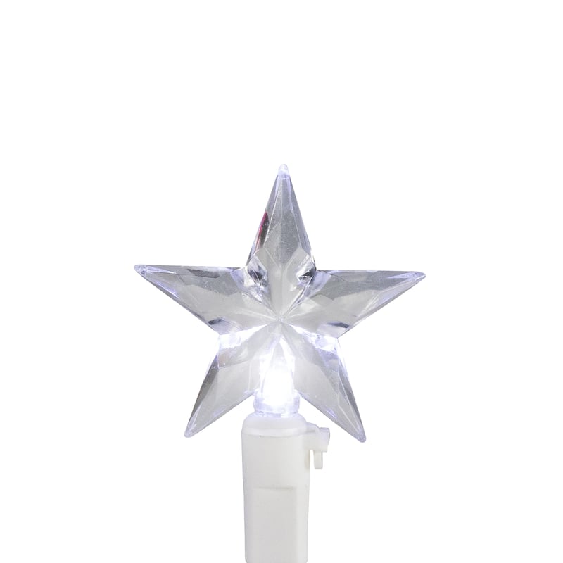 30 Patriotic Red, White and Blue LED Star String Lights - 7ft White Wire - N/A