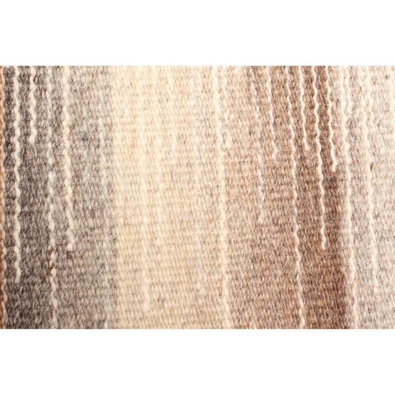 ECARPETGALLERY Flat-Weave Ankara FW Cream Wool Kilim - 5'0 x 8'1