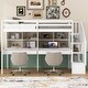 preview thumbnail 3 of 25, Stairway Twin Size Loft Bed with Double Desks and Storage Shelves, Wooden Loft Bed Frame with Storage Staircase & Guardrails