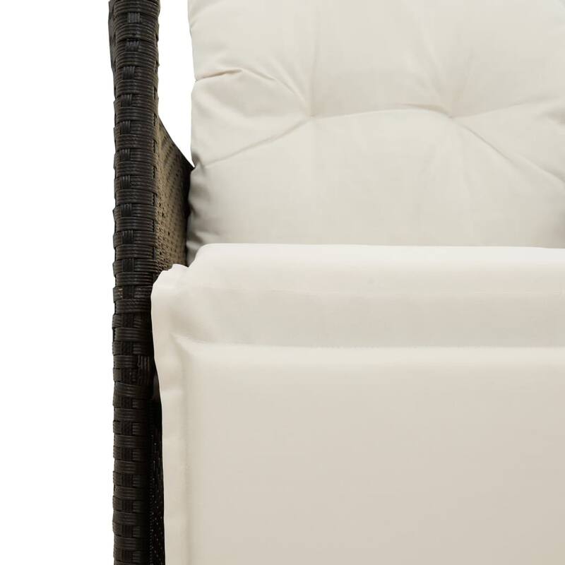 vidaXL Reclining Patio Chairs with Cushions Armchair Outdoor Seating Poly Rattan