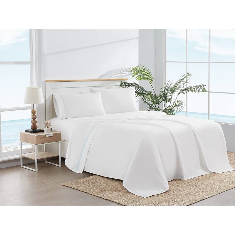 SCOUT Pick Stitch Cotton Percale Sheet Set