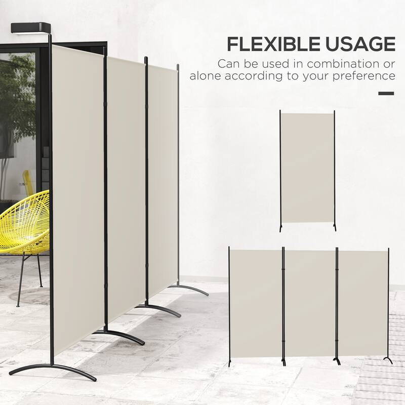 HOMCOM 3 Panel Room Divider Screen, 6 Ft Tall Folding Privacy Screen, Freestanding Partition Wall Divider