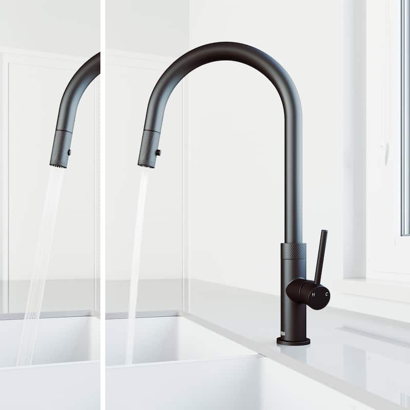 VIGO Bristol 19" H Single Handle Pull-Down Sprayer Kitchen Faucet