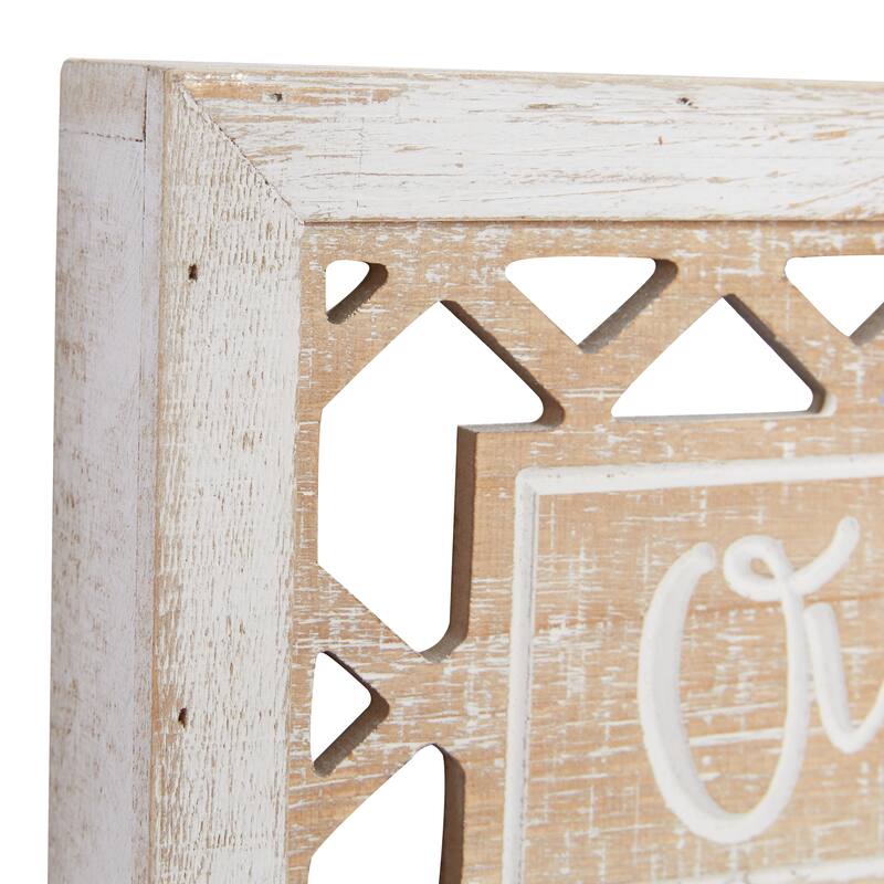 Beige Wood Farmhouse Wall Decor Text (Set of 2)