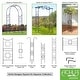 preview thumbnail 5 of 3, Achla Designs Elegant Handcrafted Square-on-Squares Garden Arbor II, 95.5 Inch Tall, Graphite Powder Coated Finish