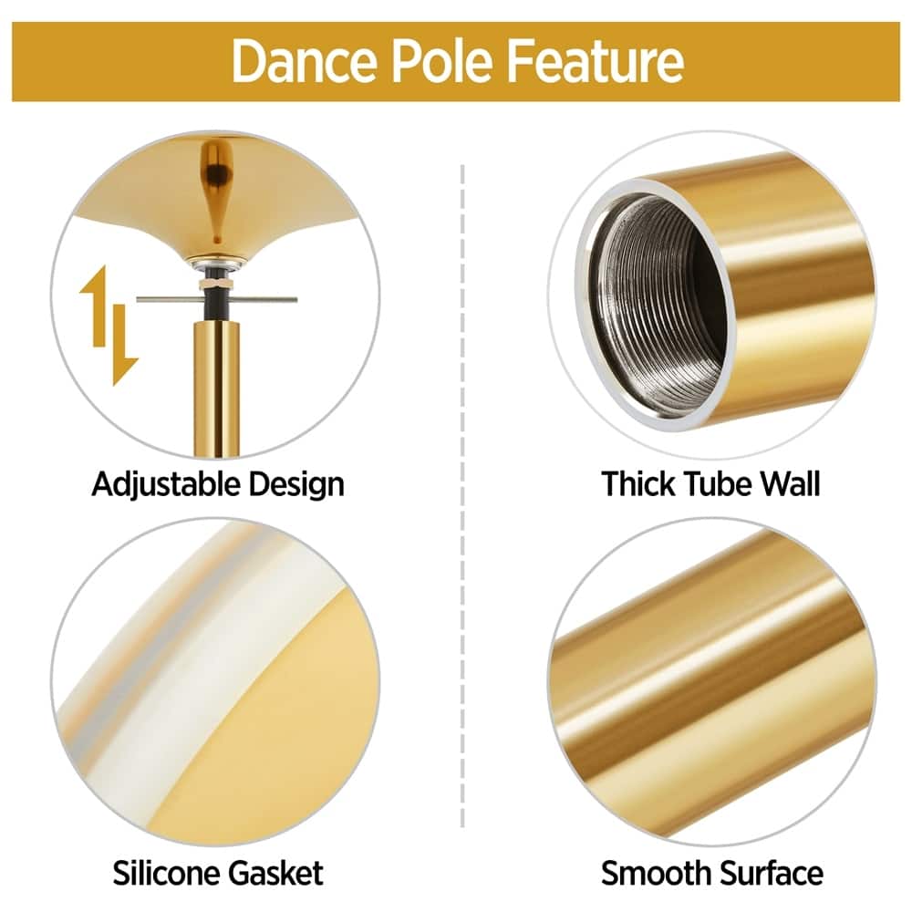 Yaheetech 45mm Spinning Static Dancing Pole with Adjustable Height