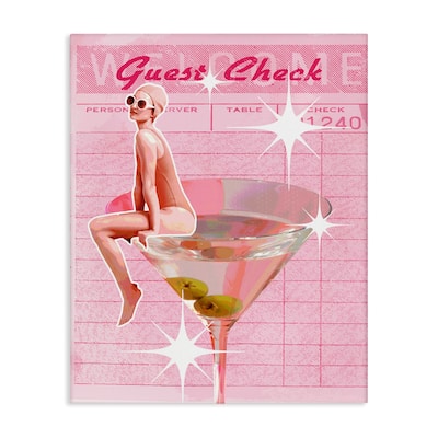 Stupell Retro Restaurant Check Cocktail Canvas Wall Art Design By Lil' Rue