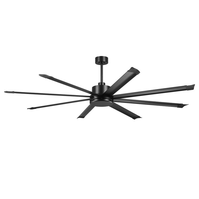 84-inch Black Large Industrial 8 Aluminum Blades High Ceiling Fans with remote control - 83.46" W x 23.62" H