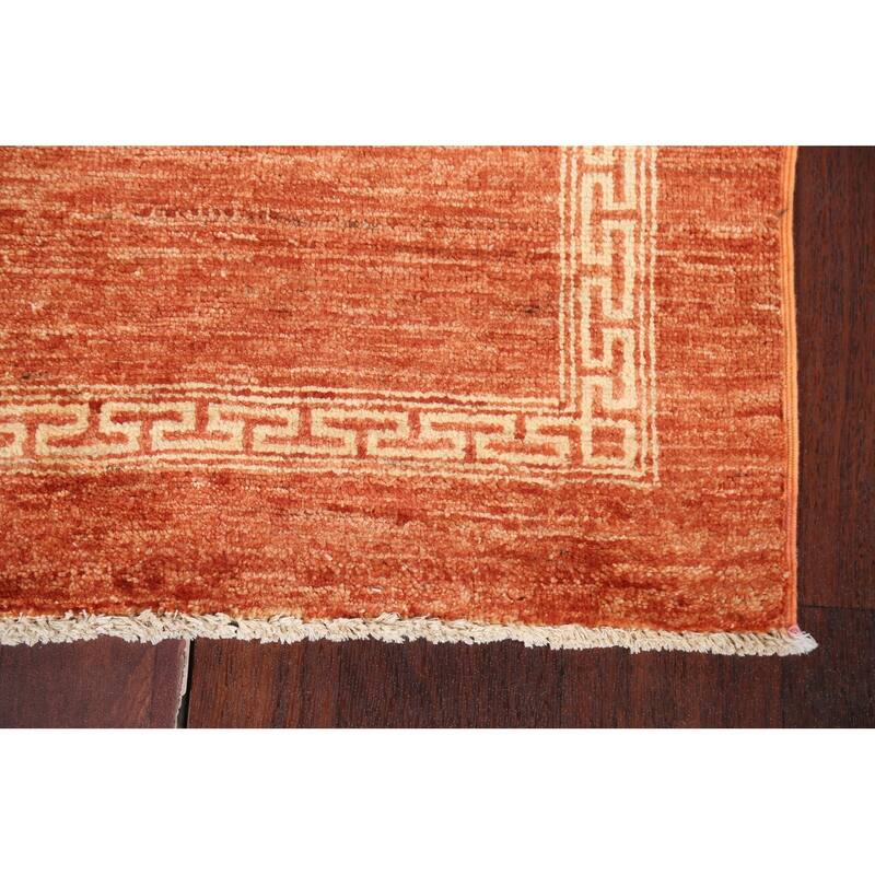 Orange Gabbeh Kashkoli Oriental Runner Rug Hand-knotted Wool Carpet - 2'7" x 9'2"