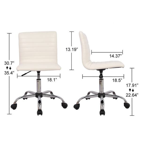 dimension image slide 0 of 8, Home Office Desk Chair Task Chairs Swivel Ribbed Task Vanity Chair