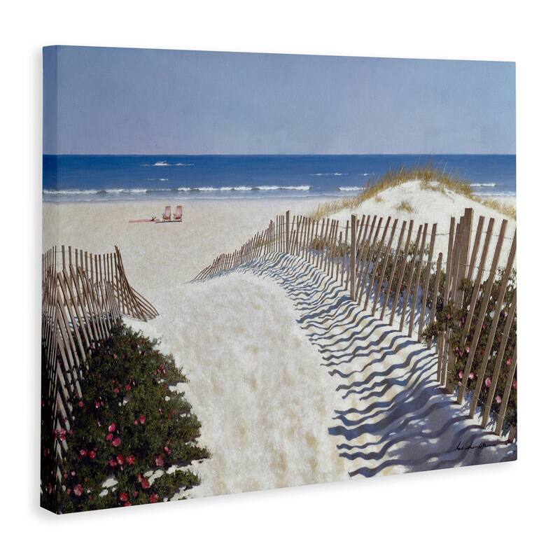 Stupell Fenced Pathway to Beach Summer Nautical Painting Canvas Wall Art - Multi-Color